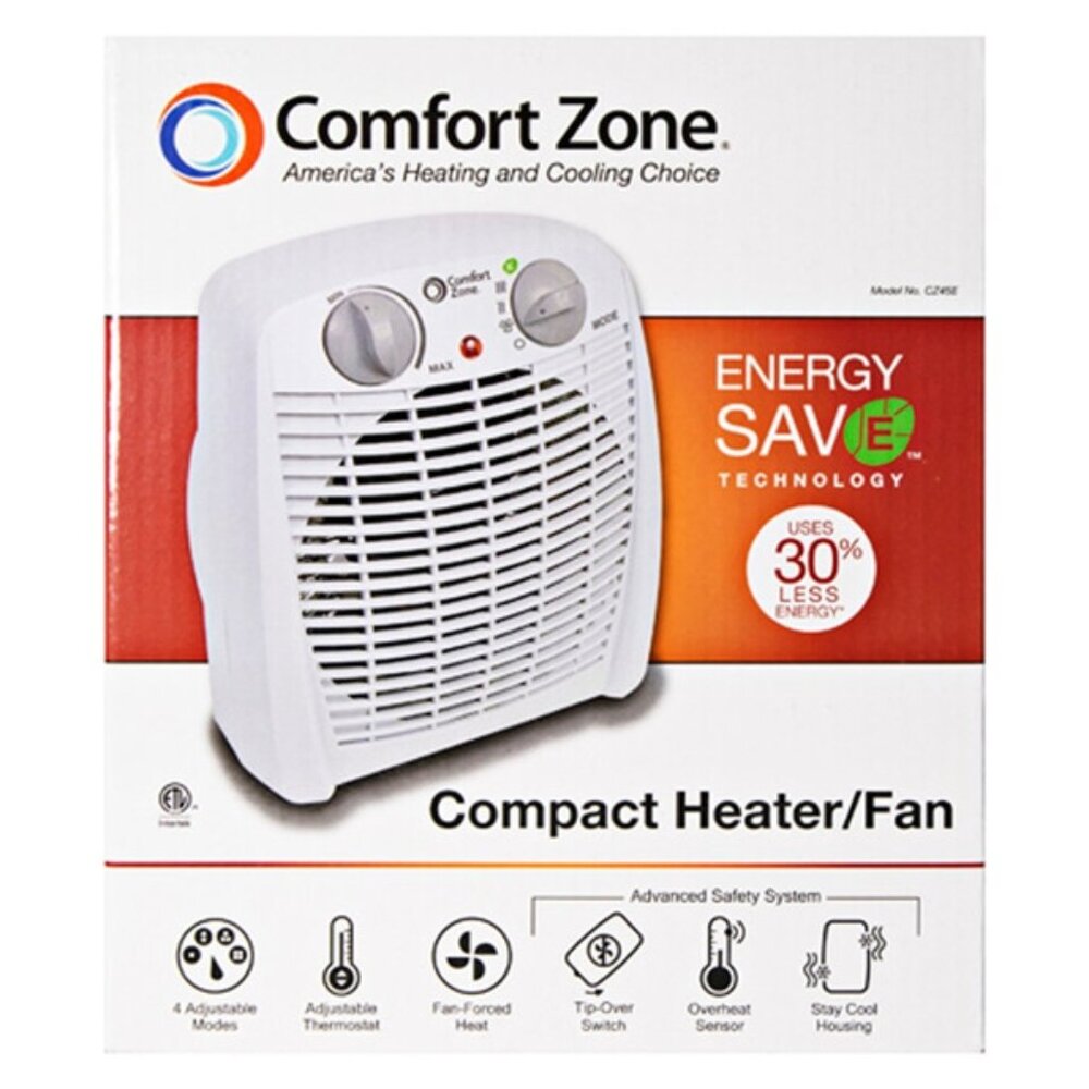 Comfort Zone Personal Space Heater, 750/1500W